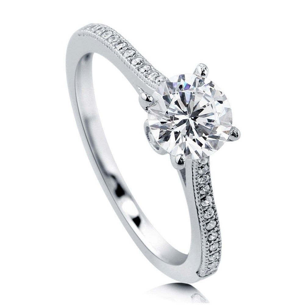 1.00 CT Solid 925 Sterling Silver Ring (sz 5-10)